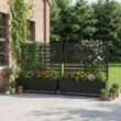 Wooakway 47 in.H x 47 in.W Black Metal Planter Box with Trellis and Wheels (Set of 2)
