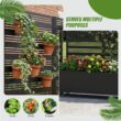 Wooakway 47 in.H x 47 in.W Black Metal Planter Box with Trellis and Wheels (Set of 2)