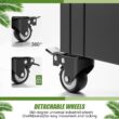 Wooakway 47 in.H x 47 in.W Black Metal Planter Box with Trellis and Wheels (Set of 2)
