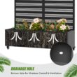 Wooakway 47 in.H x 47 in.W Black Metal Planter Box with Trellis and Wheels (Set of 2)