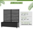 Wooakway 47 in.H x 47 in.W Black Metal Planter Box with Trellis and Wheels (Set of 2)