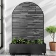 Wooakway 4-pc 6 ft. Hx 4 ft. W Raised Garden Bed Metal Planter Box with Trellis Wheels Privacy Screen Elevated Planter - Black