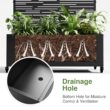 Wooakway 4-pc 6 ft. Hx 4 ft. W Raised Garden Bed Metal Planter Box with Trellis Wheels Privacy Screen Elevated Planter - Black