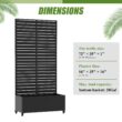 Wooakway 72-in H x 35-in Black Metal Planter Box with Trellis Garden Bed with Privacy Screen(Set of 2)