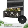 Wooakway 72-in H x 35-in Black Metal Planter Box with Trellis Garden Bed with Privacy Screen(Set of 2)