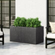 Aoibox outdoor large square lightweight concrete planter 35.25 inch wide 18 inch deep 18 inch high durable weather resistant stone look