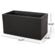 Aoibox outdoor large square lightweight concrete planter 35.25 inch wide 18 inch deep 18 inch high durable weather resistant stone look