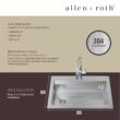 allen + roth Dennison Drop-in or undermount 33-in x 22-in Stainless steel Single bowl 18 -Gauge Workstation Kitchen Sink All-in-One Kit allen + roth Dennison Drop-in or undermount 33-in x 22-in Stainless steel Single bowl 18 -Gauge Workstation Kitchen Sink All-in-One Kit