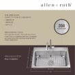 allen + roth Hoffman Drop-in or undermount 33-in x 22-in Stainless steel Single bowl 18 -Gauge Kitchen Sink All-in-One Kit