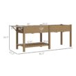 Blisstyle Elevated Garden Bed Wood Raised Garden Box with Side Table Bottom Shelf Bed Liners and Drainage Holes Flower Plant Pots for Plants Indoor Outdoor Planter