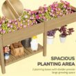 Blisstyle Elevated Garden Bed Wood Raised Garden Box with Side Table Bottom Shelf Bed Liners and Drainage Holes Flower Plant Pots for Plants Indoor Outdoor Planter
