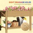 Blisstyle Elevated Garden Bed Wood Raised Garden Box with Side Table Bottom Shelf Bed Liners and Drainage Holes Flower Plant Pots for Plants Indoor Outdoor Planter