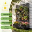 Blisstyle Metal Raised Garden Bed with Wheels and Trellis 73 Inchx47 Inchx16 Inch Planter Box for Climbing Plants Vegetables Vines Features Privacy Screen and Drainage Holes Flower Plant Pots for Plants Indoor Outdoor Planter