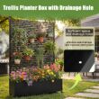 Blisstyle Metal Raised Garden Bed with Wheels and Trellis 73 Inchx47 Inchx16 Inch Planter Box for Climbing Plants Vegetables Vines Features Privacy Screen and Drainage Holes Flower Plant Pots for Plants Indoor Outdoor Planter