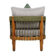 Homy Casa AWODC Garden Outdoor Club Chair Set of 1 Green Acacia Wood with Handwoven Rope and Ashen Grey Cushions