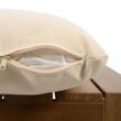 Homy Casa AWODC Garden Outdoor 2-Piece Dining Chair Set Set of 2 Teak Acacia Wood Frame with Ivory Cream Cushions and Brown Rope Handles