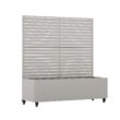 Wooakway 4-pc 4 ft. Hx 4 ft. W Raised Garden Bed Metal Planter Box with Trellis Wheels Privacy Screen Elevated Planter - Gray