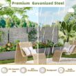 Wooakway 4-pc 4 ft. Hx 4 ft. W Raised Garden Bed Metal Planter Box with Trellis Wheels Privacy Screen Elevated Planter - Gray