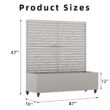 Wooakway 4-pc 4 ft. Hx 4 ft. W Raised Garden Bed Metal Planter Box with Trellis Wheels Privacy Screen Elevated Planter - Gray