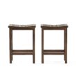 Homy Casa OAWC Outdoor Acacia Wood Counter Height Barstool Set of 2 Mahogany Brown Finish