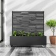 Wooakway 2-pc 4 ft. Hx 4 ft. W Raised Garden Bed Metal Planter Box with Trellis Wheels Privacy Screen Elevated Planter - Black