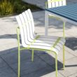 Homy Casa PMSCBC Garden Outdoor 4-Piece Striped Chair Set Set of 4 White Yellow Dining Chairs with Sturdy Metal Legs and Waterproof Seats