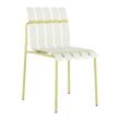 Homy Casa PMSCBC Garden Outdoor 4-Piece Striped Chair Set Set of 4 White Yellow Dining Chairs with Sturdy Metal Legs and Waterproof Seats