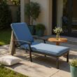 Homy Casa ACLC Aluminium Cast Lounge Chair Outdoor Patio Furniture Blue