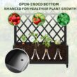 Wooakway 2-pc 6 ft. Hx 3 ft. W Raised Garden Bed Metal Planter Box with Trellis Wheels Privacy Screen Elevated Planter - Black