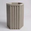 Vynxaria Gray Brown Aluminum Hexagon Column Planter with Drainage Adjustable Depth 1 Pack (13 in L x 11 in W x 22 in H)