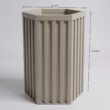 Vynxaria Gray Brown Aluminum Hexagon Column Planter with Drainage Adjustable Depth 1 Pack (13 in L x 11 in W x 22 in H)