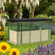 Blisstyle Raised Garden Bed for Flowers Veggies and Herbs Galvanized Steel Planter Box with Crop Cage and Shade Cloth Flower Plant Pots for Plants Indoor Outdoor Planter