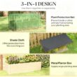 Blisstyle Raised Garden Bed for Flowers Veggies and Herbs Galvanized Steel Planter Box with Crop Cage and Shade Cloth Flower Plant Pots for Plants Indoor Outdoor Planter