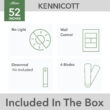 Hunter Kennicott SureSpeed 52-in Fresh White with Fresh White Blades Covered Outdoor Ceiling Fan Without Light and Wall Control Included 6 -Blade