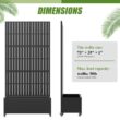 Wooakway 2-pc 6 ft. Hx 3 ft. W Raised Garden Bed Metal Planter Box with Trellis Wheels Privacy Screen Elevated Planter - Black