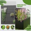 Wooakway 2-pc 6 ft. Hx 3 ft. W Raised Garden Bed Metal Planter Box with Trellis Wheels Privacy Screen Elevated Planter - Black