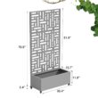 Wooakway 2-pc 6 ft. Hx 3 ft. W Raised Garden Bed Metal Planter Box with Trellis Wheels Privacy Screen Elevated Planter - Gray