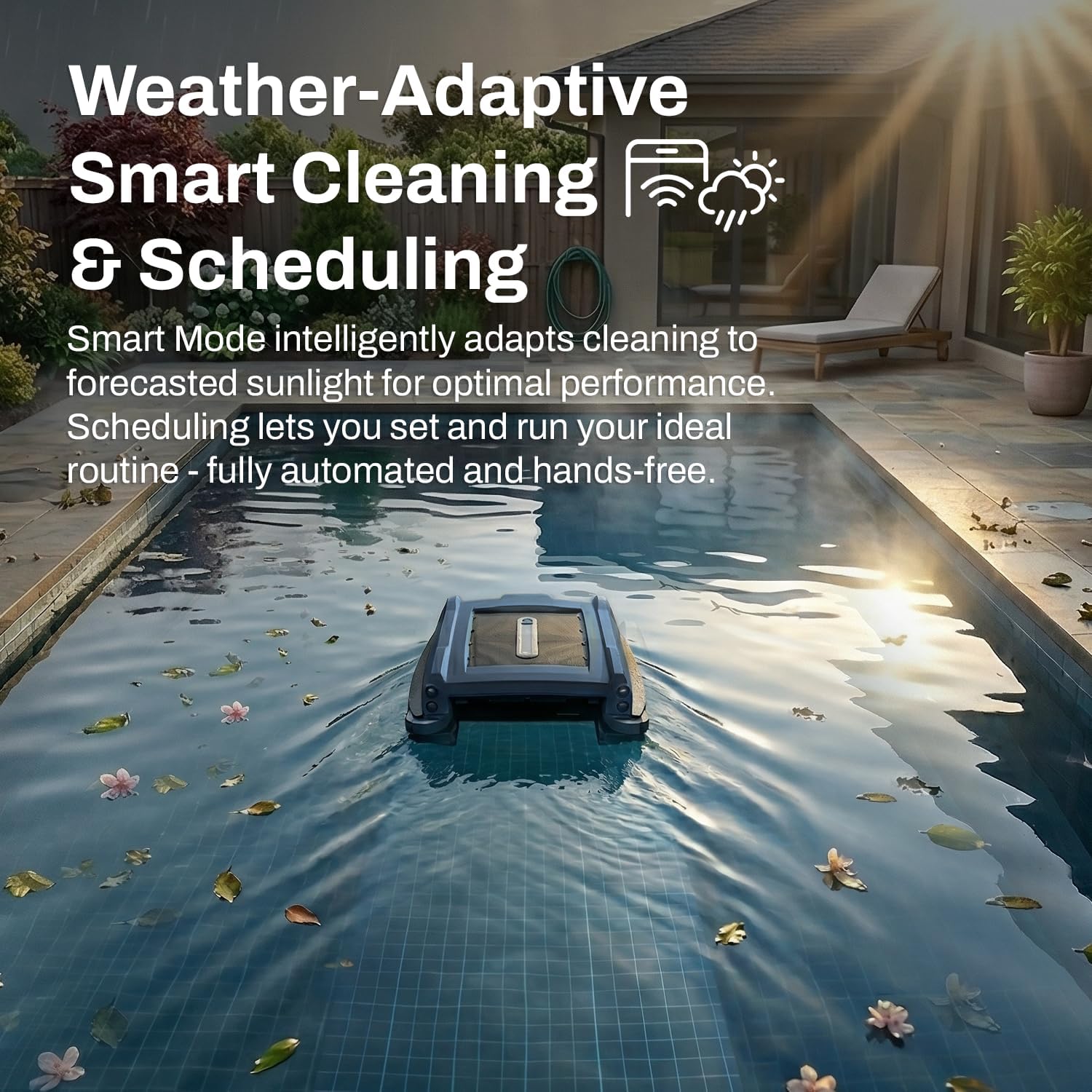 Betta Neo Solar-Powered Robotic Pool Skimmer with App Control & Ultra Long-Range Gateway System (Blue) Betta Neo Solar-Powered Robotic Pool Skimmer with App Control & Ultra Long-Range Gateway System, Weather-Adaptive & Scheduled Cleaning, Dual Charging Options, for In-Ground & Above-Ground Pools (Blue)