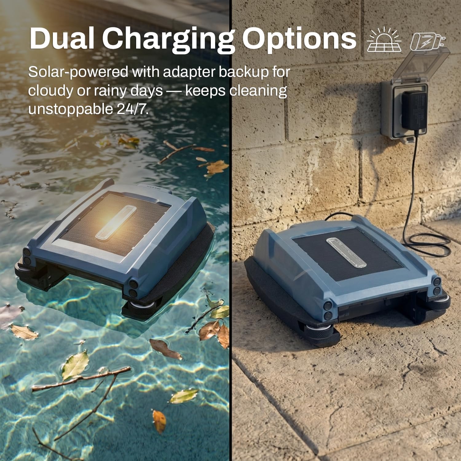 Betta Neo Solar-Powered Robotic Pool Skimmer with App Control & Ultra Long-Range Gateway System (Blue) Betta Neo Solar-Powered Robotic Pool Skimmer with App Control & Ultra Long-Range Gateway System, Weather-Adaptive & Scheduled Cleaning, Dual Charging Options, for In-Ground & Above-Ground Pools (Blue)