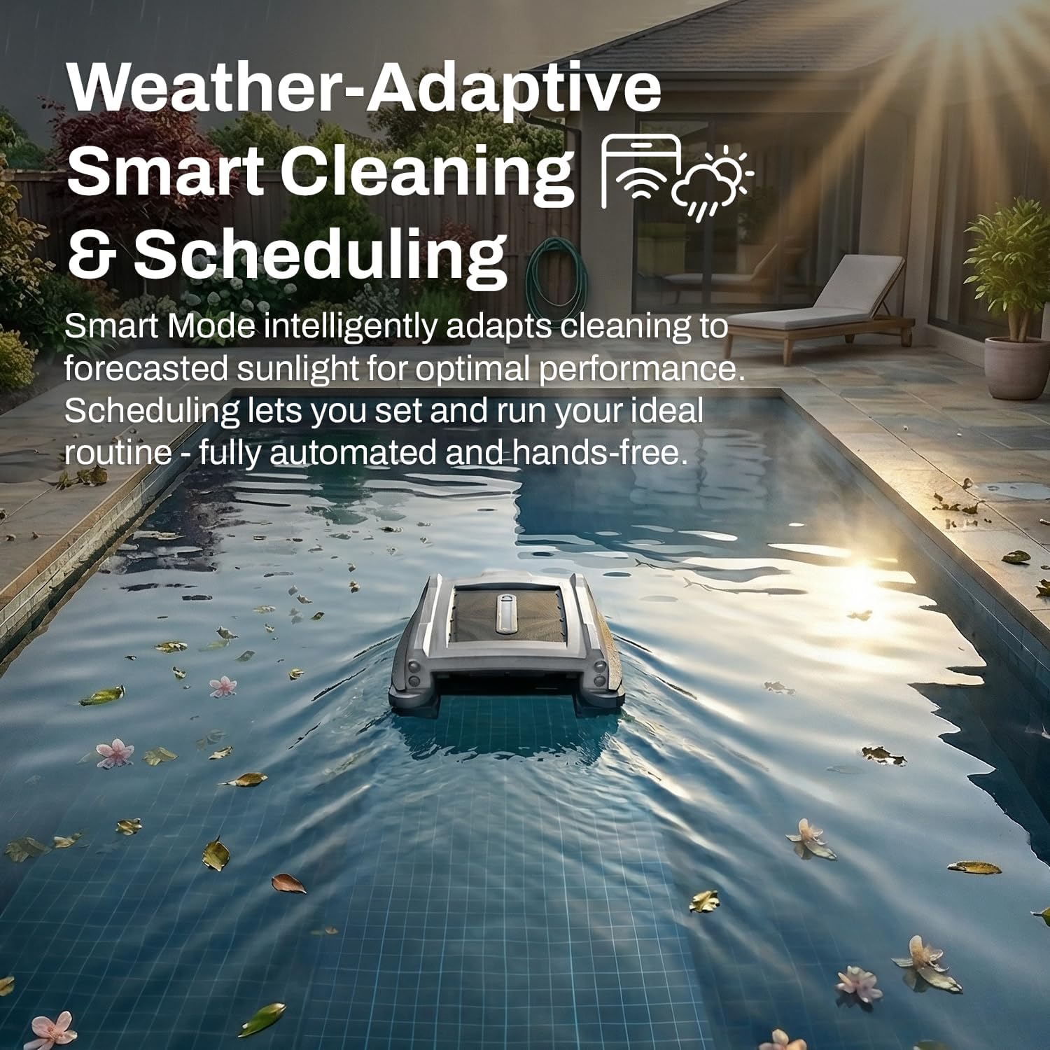 Betta Neo Solar-Powered Robotic Pool Skimmer with App Control & Ultra Long-Range Gateway System (Grey) Betta Neo Solar-Powered Robotic Pool Skimmer with App Control & Ultra Long-Range Gateway System, Weather-Adaptive & Scheduled Cleaning, Dual Charging Options, for In-Ground & Above-Ground Pools (Grey)