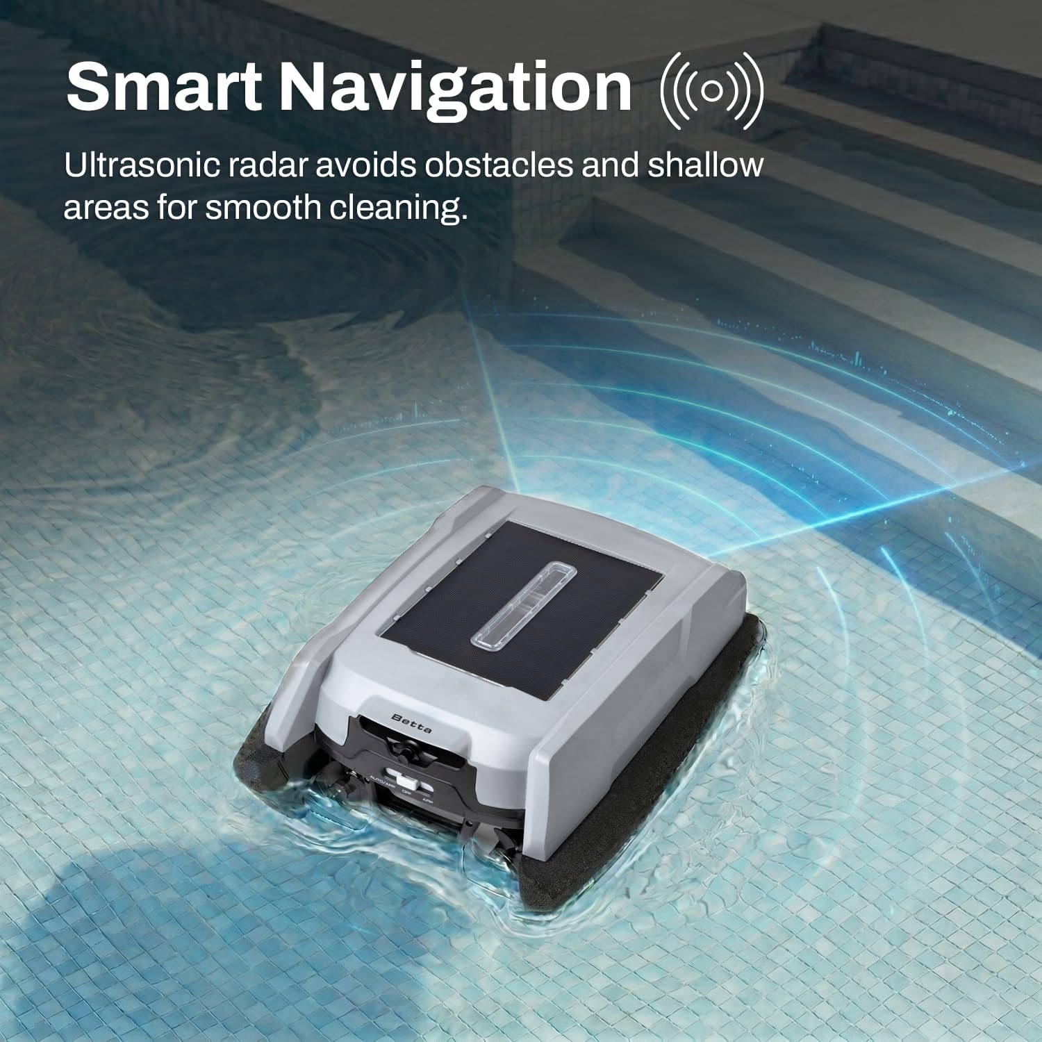 Betta Neo Solar-Powered Robotic Pool Skimmer with App Control & Ultra Long-Range Gateway System (Grey) Betta Neo Solar-Powered Robotic Pool Skimmer with App Control & Ultra Long-Range Gateway System, Weather-Adaptive & Scheduled Cleaning, Dual Charging Options, for In-Ground & Above-Ground Pools (Grey)