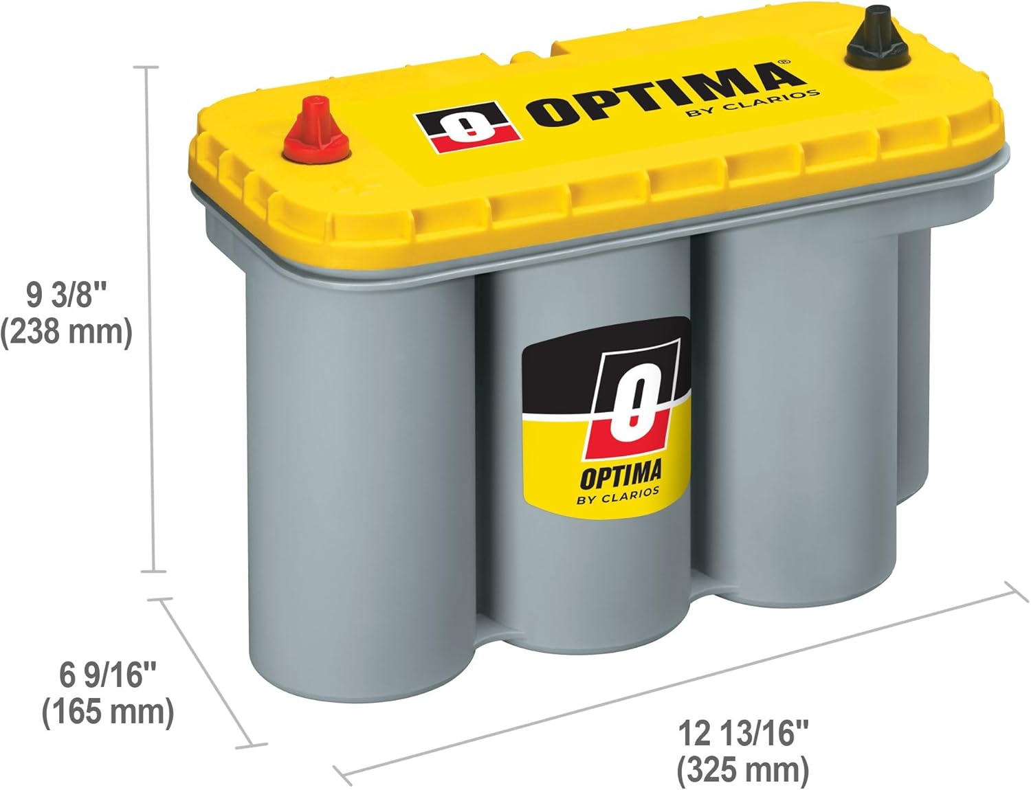 OPTIMA Batteries High Performance D31T YELLOWTOP Dual Purpose Sealed AGM Car, Truck And SUV Battery, 900 CCA, Maintenance Free, Versatile Mounting OPTIMA Batteries High Performance D31T YELLOWTOP Dual Purpose Sealed AGM Car, Truck And SUV Battery, 900 CCA, Maintenance Free, Versatile Mounting