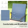 Sunshine Valley Outdoor Table and Chairs 7 -Piece Black Patio Dining Set Steel Rectangle Table with 6 Blue Stationary Chairs