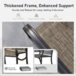 Sunshine Valley Outdoor Table and Chairs 7 -Piece Black Patio Dining Set Steel Rectangle Table with 6 Brown Stationary Chairs