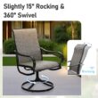 Sunshine Valley Outdoor Table and Chairs 7 -Piece Black Patio Dining Set Steel Rectangle Table with 6 Brown Stationary Chairs