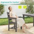 ACEGOSES Patio Dining Sets 7 -Piece Gray Patio Dining Set Plastic Rectangle Table with 6 Stationary Chairs
