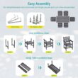 ACEGOSES Patio Dining Sets 7 -Piece Gray Patio Dining Set Plastic Rectangle Table with 6 Stationary Chairs