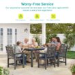 ACEGOSES Patio Dining Sets 7 -Piece Gray Patio Dining Set Plastic Rectangle Table with 6 Stationary Chairs