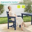 ACEGOSES Patio Dining Sets 7 -Piece Navy Patio Dining Set Plastic Rectangle Table with 6 Stationary Chairs