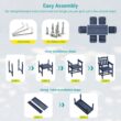 ACEGOSES Patio Dining Sets 7 -Piece Navy Patio Dining Set Plastic Rectangle Table with 6 Stationary Chairs